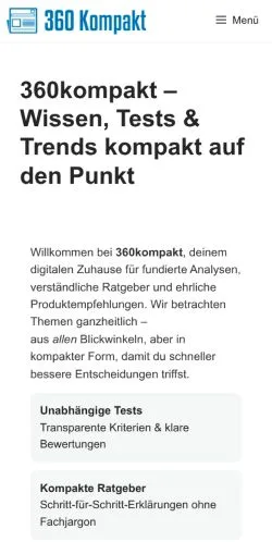スポンサード記事向けのドイツメディア、360Kompaktのサイトプレビュー