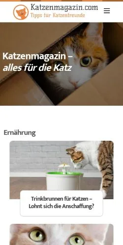 스폰서 기사용 독일 매체 - Katzenmagazin.com 사이트 미리보기