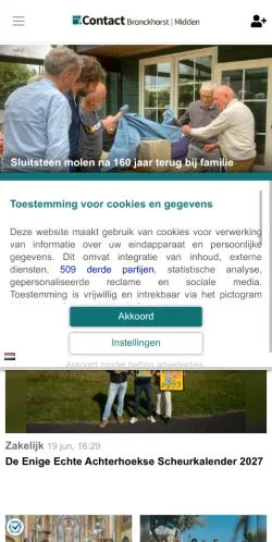 Anteprima del sito ContactMidden, media di Paesi Bassi per articoli sponsorizzati