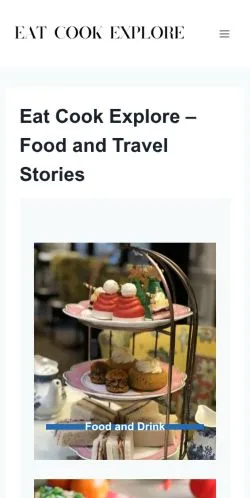 Anteprima del sito Eat Cook Explore, media di Regno Unito per articoli sponsorizzati