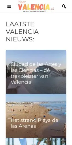 Anteprima del sito NaarValencia Stedentrip, media di Paesi Bassi per articoli sponsorizzati