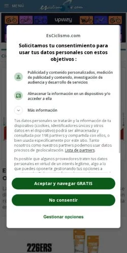Anteprima del sito Ciclismo en Es Ciclismo .Com, media di Spagna per articoli sponsorizzati