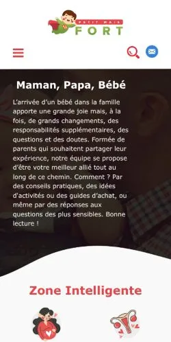 スポンサード記事向けのフランスメディア、Petit Mais Fortのサイトプレビュー