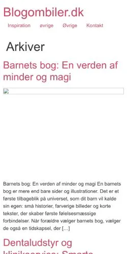 Anteprima del sito Blogombiler.dk, media di Danimarca per articoli sponsorizzati