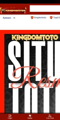 Anteprima del sito KINGDOMTOTO, media di Indonesia per articoli sponsorizzati