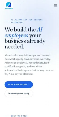 Förhandsvisning av webbplatsen Adonwebs, medium i USA för sponsrade artiklar