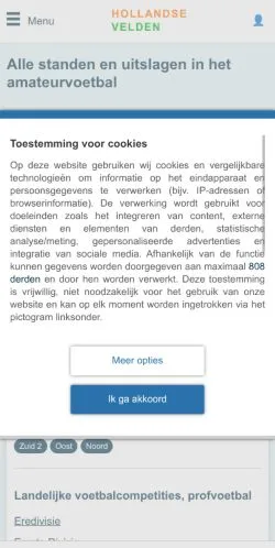스폰서 기사용 네덜란드 매체 Hollandsevelden 사이트 미리보기