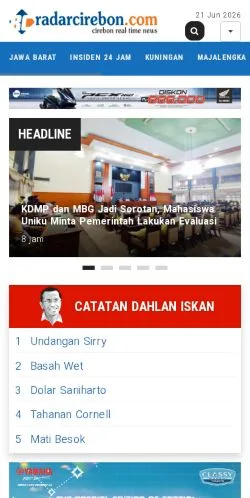 Anteprima del sito Cirebon Real Time News, media di Indonesia per articoli sponsorizzati