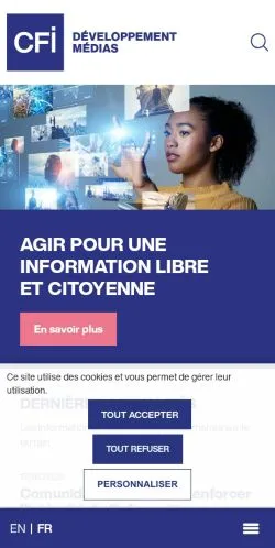 Preview of the CFI website, a media outlet in France for sponsored articles