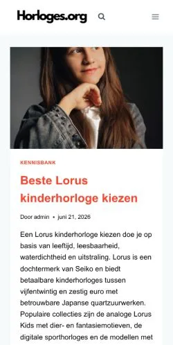 Aperçu du site Horloges, média de Pays-Bas pour articles sponsorisés
