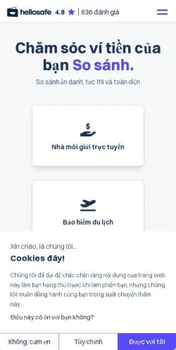 Forhåndsvisning av nettstedet HelloSafe, medium fra Vietnam for sponsede artikler
