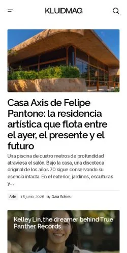 Anteprima del sito Kluid Magazine, media di Spagna per articoli sponsorizzati