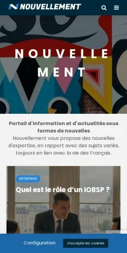 Anteprima del sito Nouvellement, media di Francia per articoli sponsorizzati