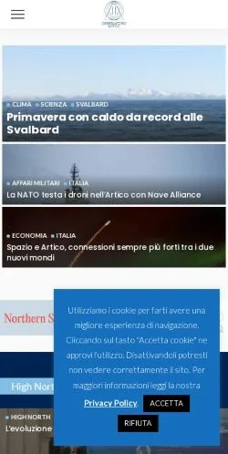 Anteprima del sito Osservatorio Artico, media di Italia per articoli sponsorizzati