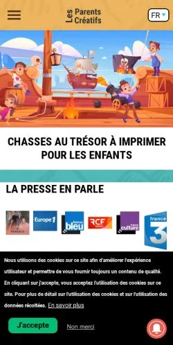 Anteprima del sito Les Parents Créatifs, media di Francia per articoli sponsorizzati
