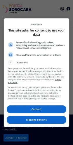 스폰서 기사용 브라질 매체 Portal Sorocaba 사이트 미리보기