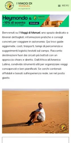 Anteprima del sito I Viaggi di Manuel, media di Italia per articoli sponsorizzati