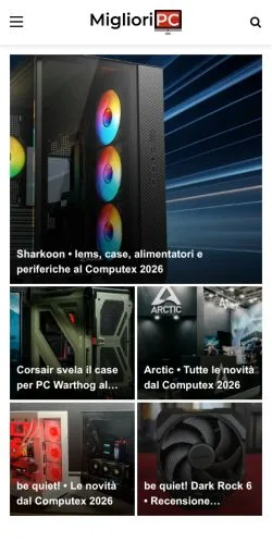 Pré-visualização do site MiglioriPC, meio de Itália para artigos patrocinados