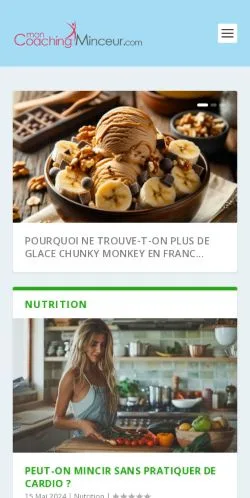 Anteprima del sito Mon Coaching Minceur, media di Francia per articoli sponsorizzati