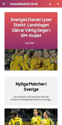 Podgląd witryny SvenskKlubbFotboll, medium z kraju Szwecja do artykułów sponsorowanych