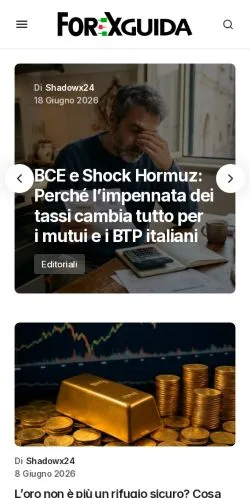 Vista previa del sitio Forexguida, medio de Italia para artículos patrocinados