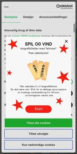 Anteprima del sito Kino.dk, media di Danimarca per articoli sponsorizzati