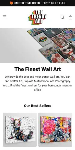 Anteprima del sito The Trendy Art, media di Stati Uniti per articoli sponsorizzati