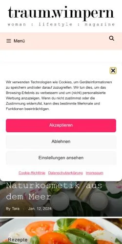Anteprima del sito Traumwimpern Magazin, media di Germania per articoli sponsorizzati