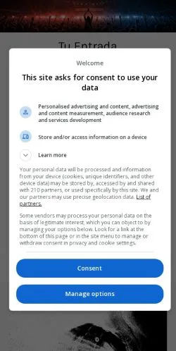 Anteprima del sito Tu Entrada, media di Stati Uniti per articoli sponsorizzati