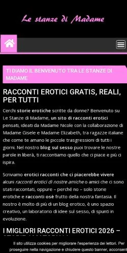 スポンサード記事向けのイタリアメディア、Le Stanze Di Madameのサイトプレビュー
