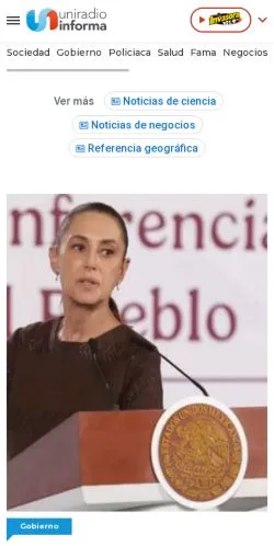 Anteprima del sito Uniradio Informa, media di Messico per articoli sponsorizzati