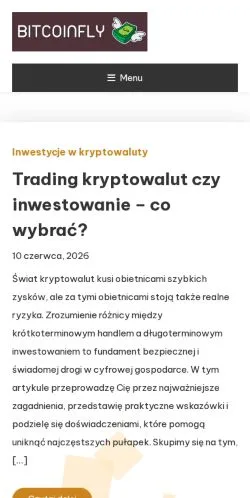 Podgląd witryny Bitcoin Fly, medium z kraju Polska do artykułów sponsorowanych