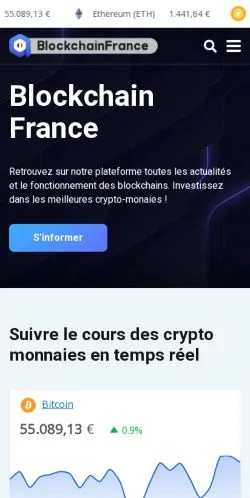 Podgląd witryny Blockchain France, medium z kraju Francja do artykułów sponsorowanych