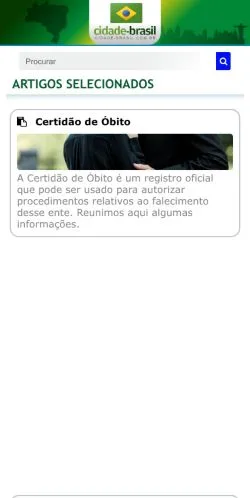Anteprima del sito Cidades Brasil, media di Brasile per articoli sponsorizzati