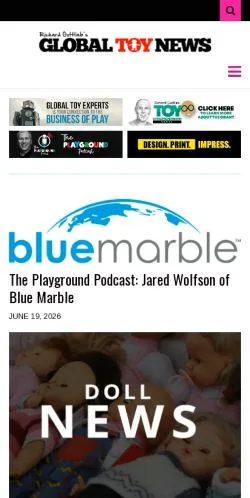Podgląd witryny Global Toy News, medium z kraju Stany Zjednoczone do artykułów sponsorowanych