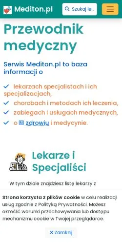 Anteprima del sito Mediton, media di Polonia per articoli sponsorizzati