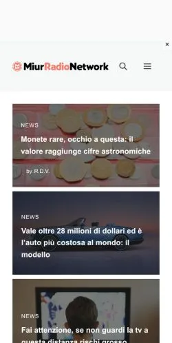 Anteprima del sito MIUR Radio Network, media di Italia per articoli sponsorizzati
