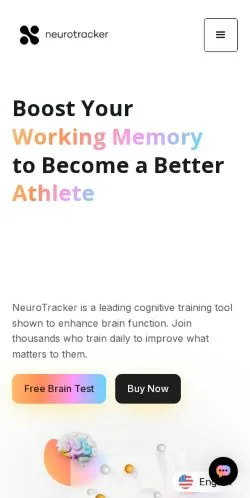Förhandsvisning av webbplatsen NeuroTracker, medium i USA för sponsrade artiklar