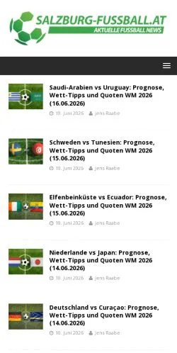 Podgląd witryny Salzburg Fussball, medium z kraju Austria do artykułów sponsorowanych