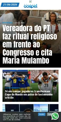 Anteprima del sito Exibir Gospel, media di Brasile per articoli sponsorizzati