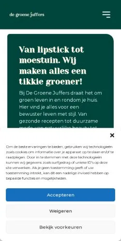 Anteprima del sito De Groene Juffers, media di Paesi Bassi per articoli sponsorizzati