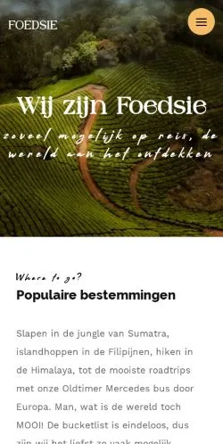 Anteprima del sito Foedsie Travel Foodie, media di Paesi Bassi per articoli sponsorizzati