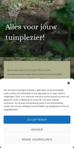 Sponsorlu makaleler için Belçika medyası Tuin-Winkel sitesinin önizlemesi