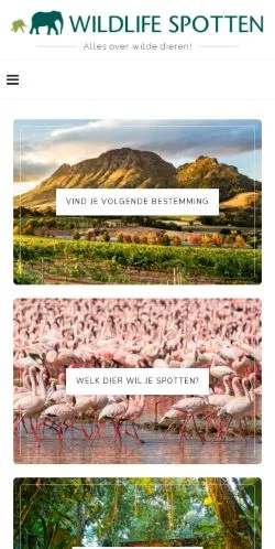 스폰서 기사용 네덜란드 매체 Wildlife Spotten 사이트 미리보기