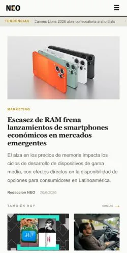 Anteprima del sito NEO, media di Messico per articoli sponsorizzati