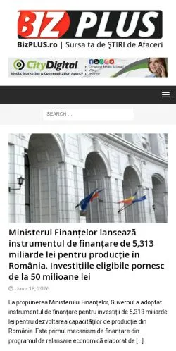 Podgląd witryny BizPLUS, medium z kraju Rumunia do artykułów sponsorowanych