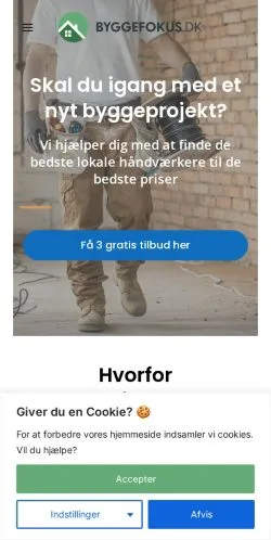 Podgląd witryny Byggefokus, medium z kraju Dania do artykułów sponsorowanych