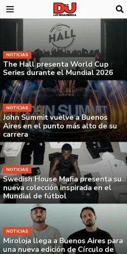 Vista previa del sitio DJ Mag Latinoamérica, medio de España para artículos patrocinados