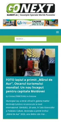Forhåndsvisning av nettstedet GoNEXT, medium fra Romania for sponsede artikler
