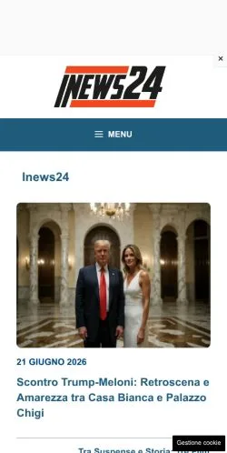 Anteprima del sito Inews24, media di Italia per articoli sponsorizzati